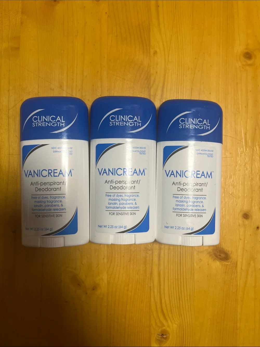 3-Pack Vanicream Antiperspirant Deodorant Sensitive Skin Unscented 3 Sticks